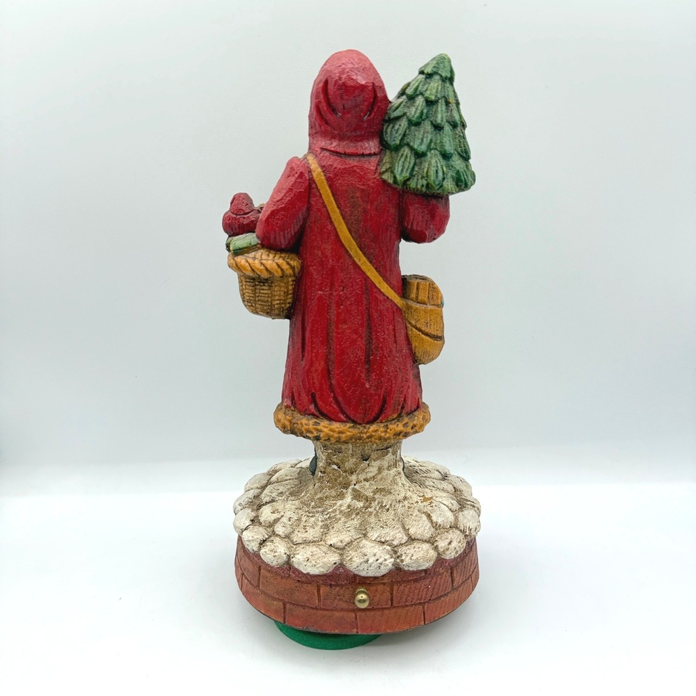 Enesco Musical Figurine Old World Santa 12in Red 1987 Vtg Christmas Victorian - Picture 5 of 16